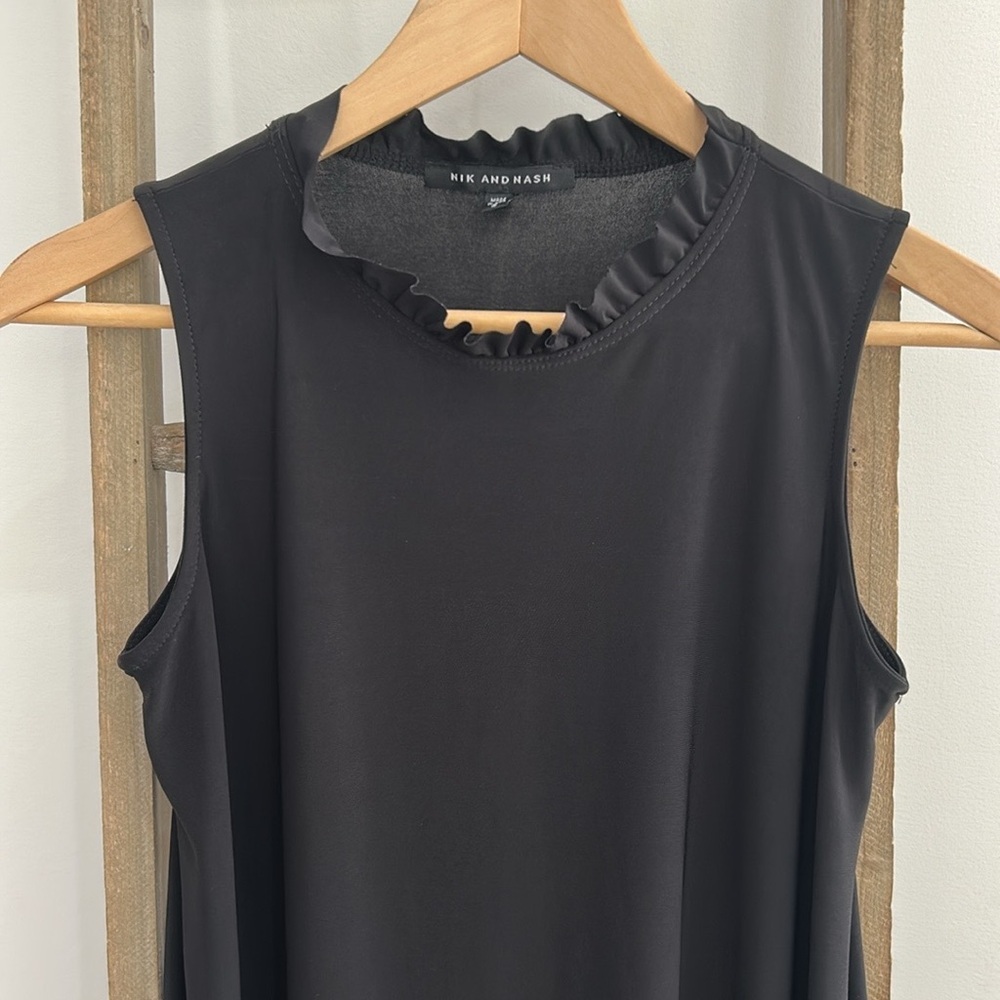 Nick And Nash Elegant Black Sleeveless Ruffle Trim Women’s Size Small Dress